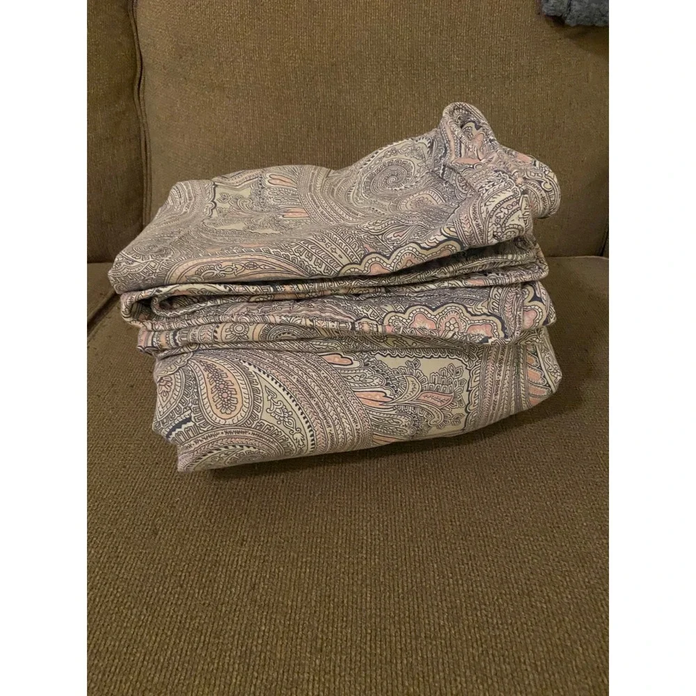 vintage Ralph Lauren fenton Paisley duvet cover 2 shams Pink Queen boho heritage